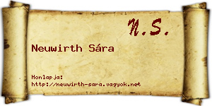Neuwirth Sára névjegykártya